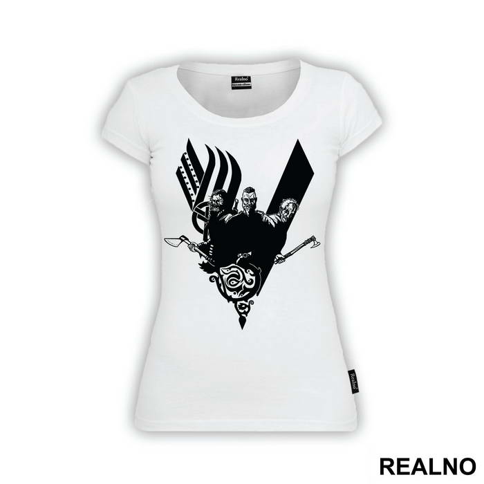 Ragnar, Floki And Rollo - Black Logo - Vikings