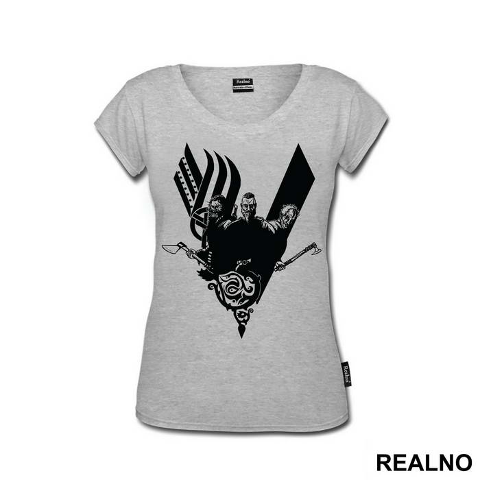 Ragnar, Floki And Rollo - Black Logo - Vikings