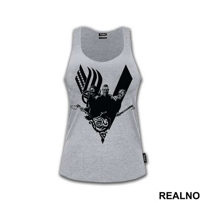 Ragnar, Floki And Rollo - Black Logo - Vikings