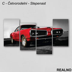 Crveni auto - Slika na platnu - Kanvas