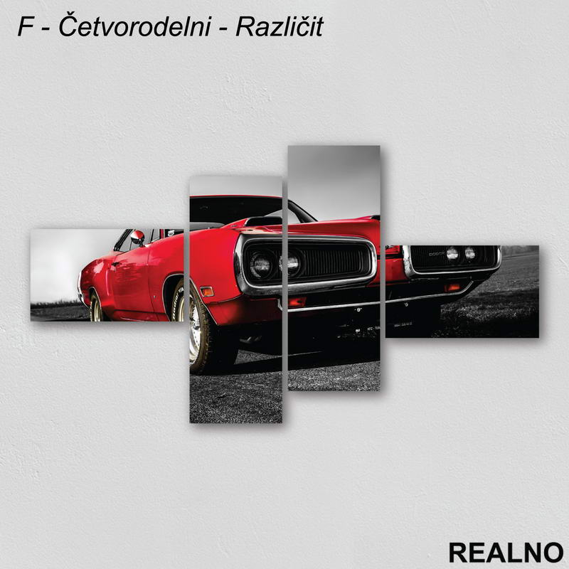 Crveni auto - Slika na platnu - Kanvas