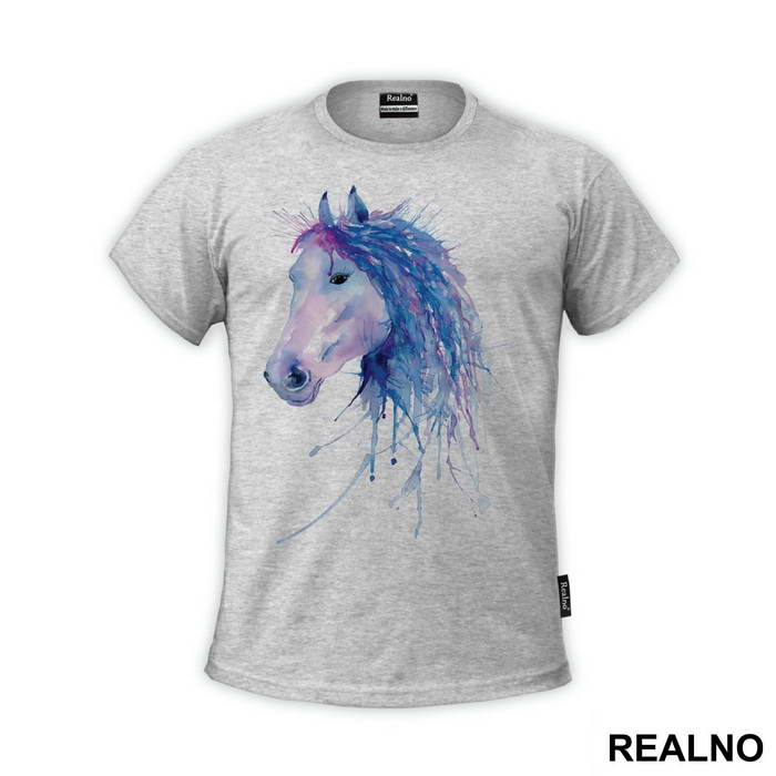 Blue Horse Watercolor Painting - Životinje