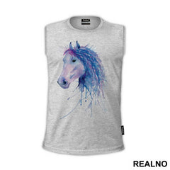 Blue Horse Watercolor Painting - Životinje