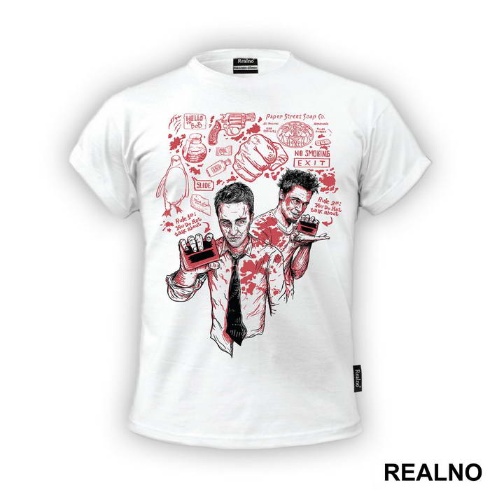 Black And Red Drawing - Fight Club