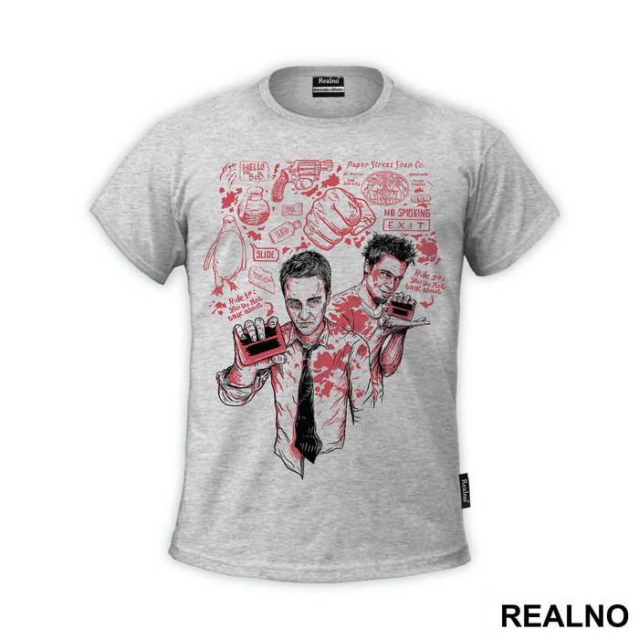 Black And Red Drawing - Fight Club