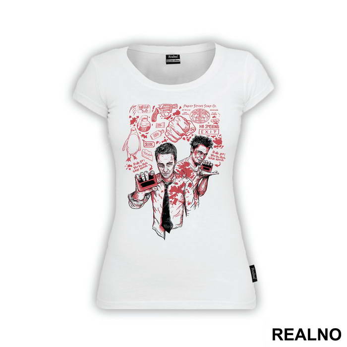 Black And Red Drawing - Fight Club