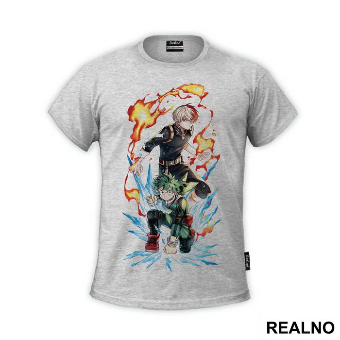 Deku and Todoroki - My Hero Academia