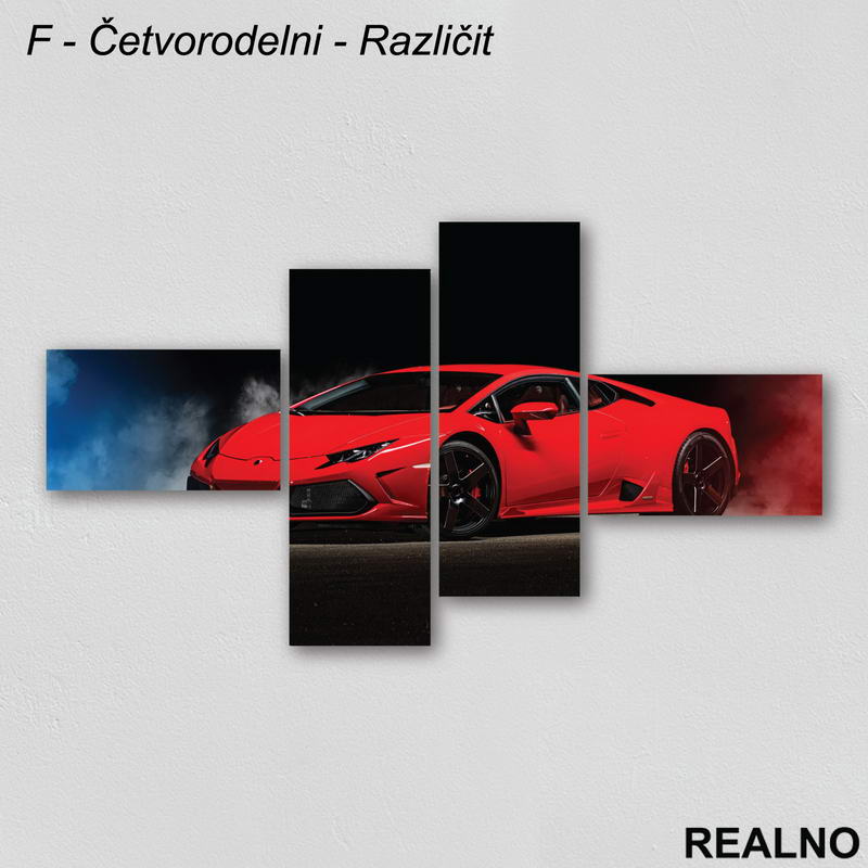 Crveni Lambordzini - Sportski Auto - Slika na platnu - Kanvas