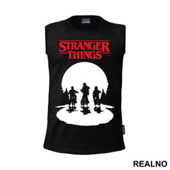 Mike, Dustin And Lucas - Red Logo - Stranger Things