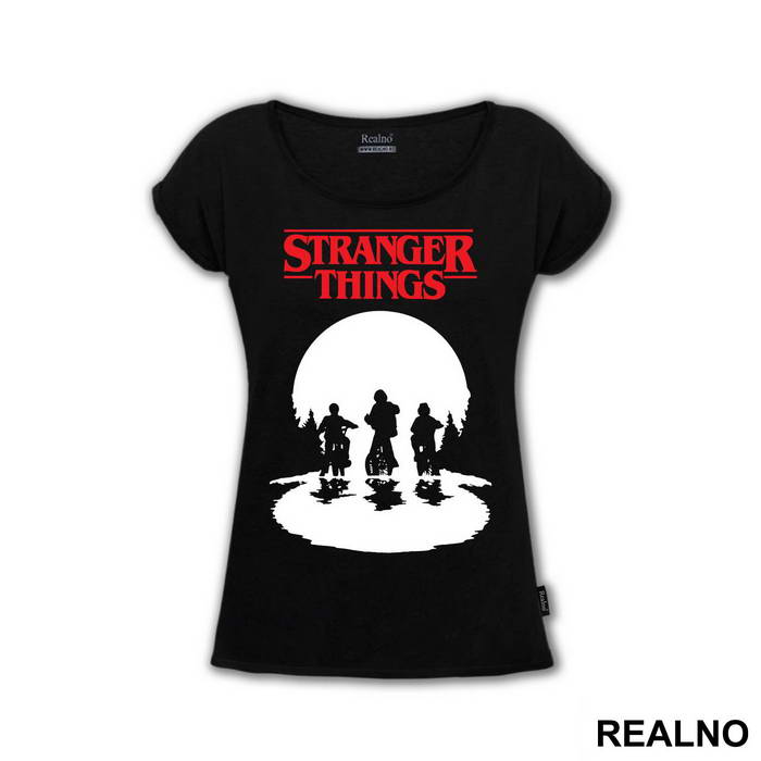 Mike, Dustin And Lucas - Red Logo - Stranger Things