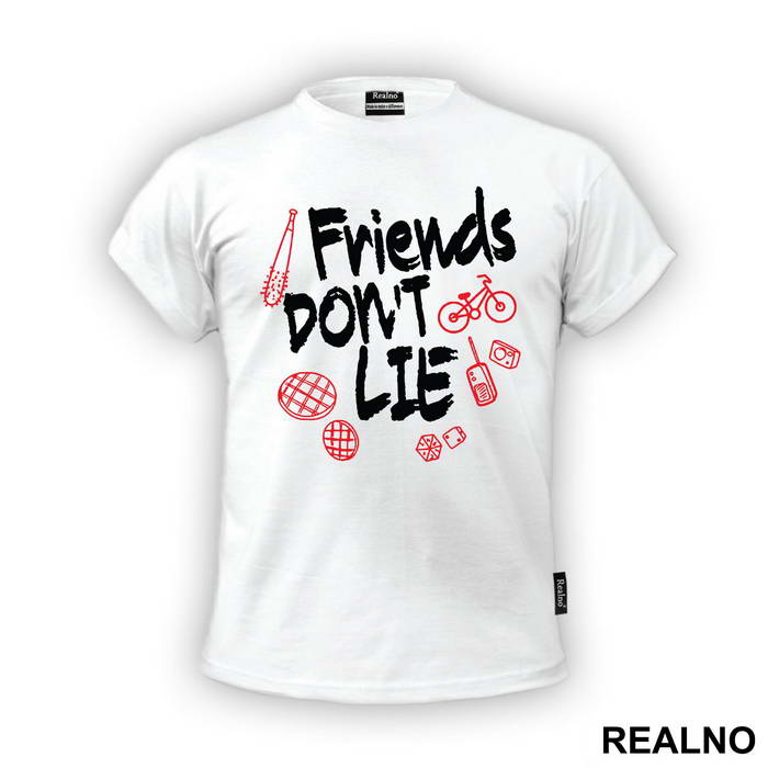 Friends Don't Lie - Red Outline - Stranger Things