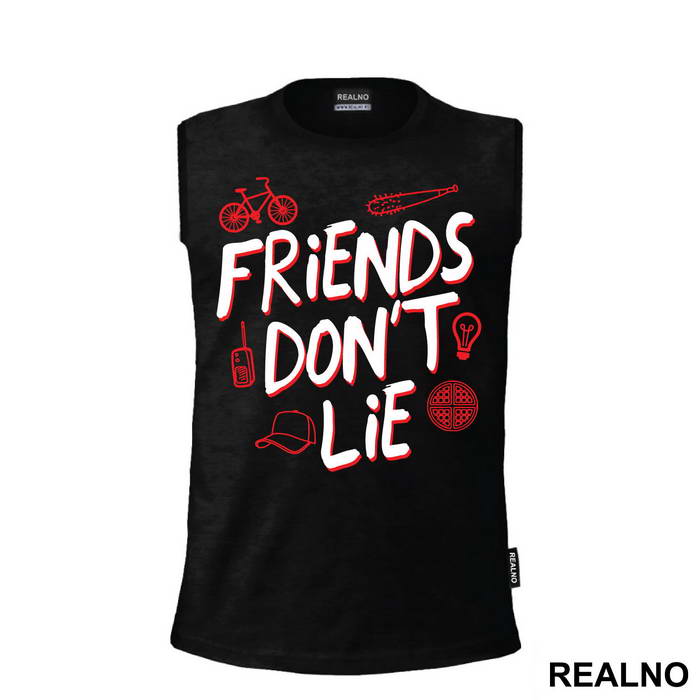 Friends Don't Lie - Red Outline - Stranger Things