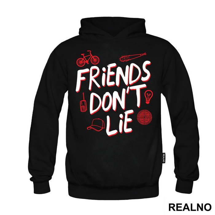 Friends Don't Lie - Red Outline - Stranger Things