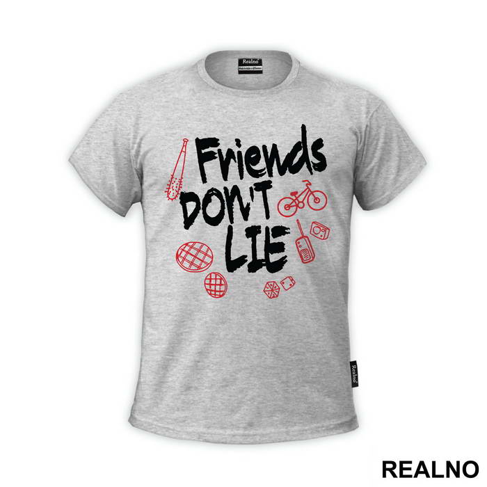 Friends Don't Lie - Red Outline - Stranger Things