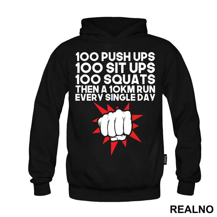 100 Push Ups 100 Sit Ups 100 Squats Then 10KM Run Every Single Day - One Punch Man - Majica