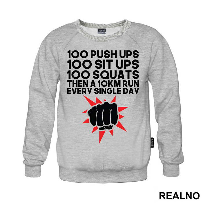 100 Push Ups 100 Sit Ups 100 Squats Then 10KM Run Every Single Day - One Punch Man - Majica