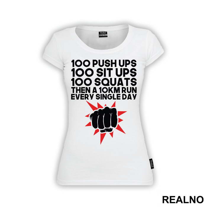 100 Push Ups 100 Sit Ups 100 Squats Then 10KM Run Every Single Day - One Punch Man - Majica