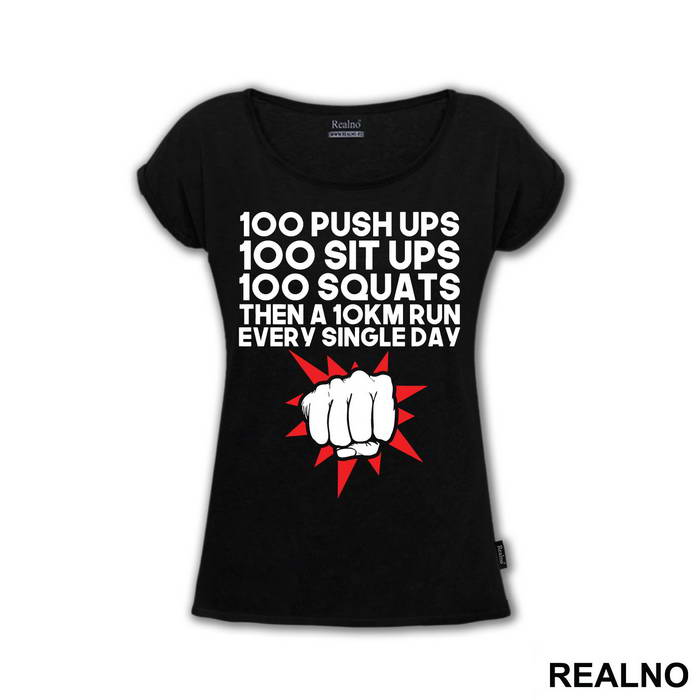 100 Push Ups 100 Sit Ups 100 Squats Then 10KM Run Every Single Day - One Punch Man - Majica