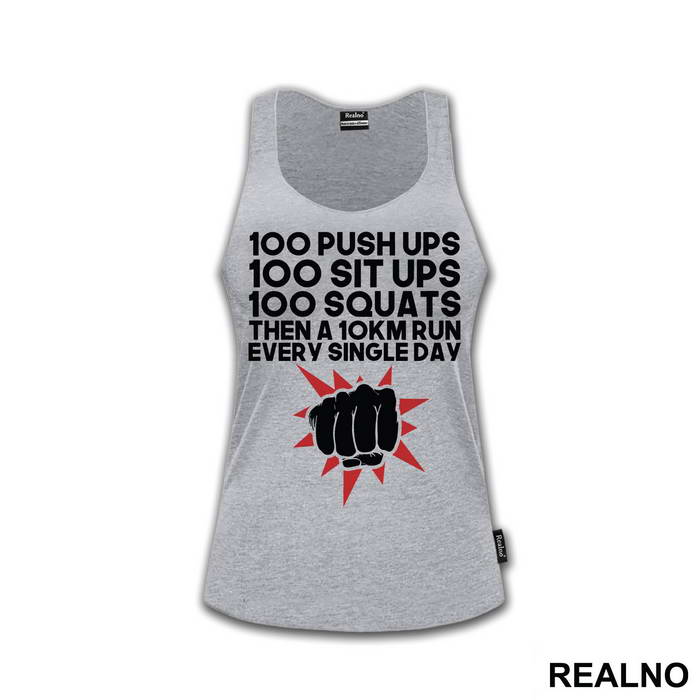 100 Push Ups 100 Sit Ups 100 Squats Then 10KM Run Every Single Day - One Punch Man - Majica