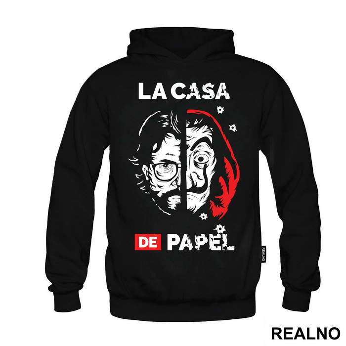 El Profesor - The Professor - Mask - Bullet Holes - La Casa de Papel - Money Heist - Majica