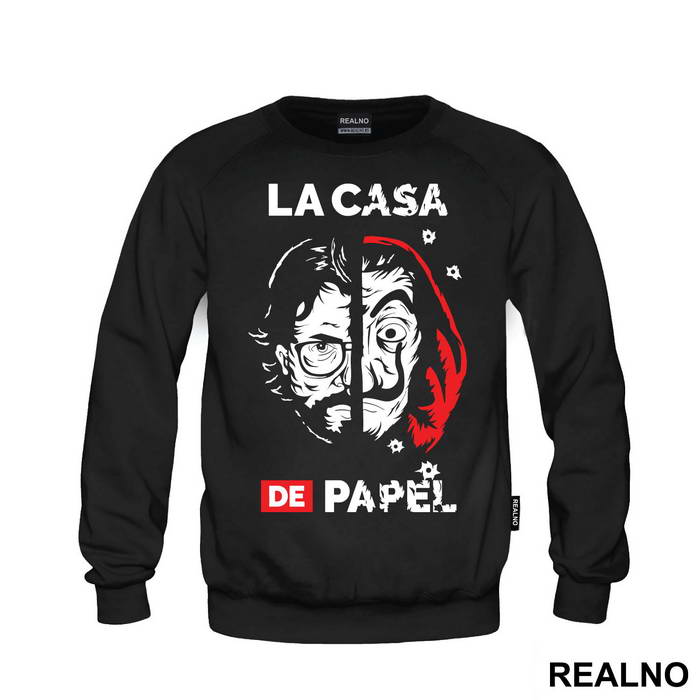 El Profesor - The Professor - Mask - Bullet Holes - La Casa de Papel - Money Heist - Majica