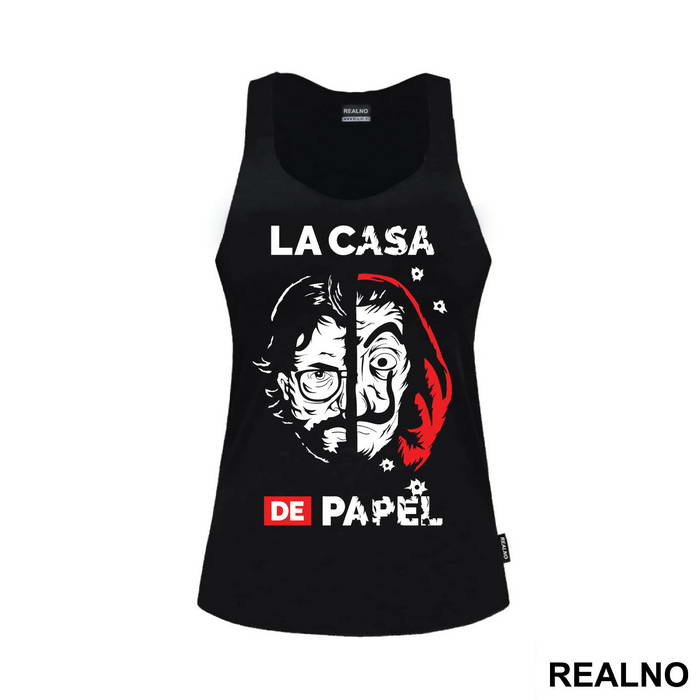 El Profesor - The Professor - Mask - Bullet Holes - La Casa de Papel - Money Heist - Majica