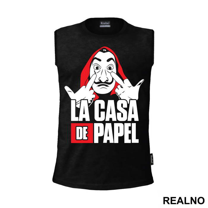 Middle Fingers Text Logo - La Casa de Papel - Money Heist - Majica