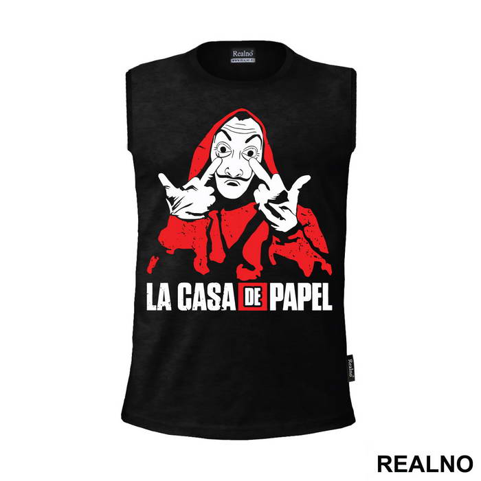 Middle Fingers Logo Text - La Casa de Papel - Money Heist - Majica