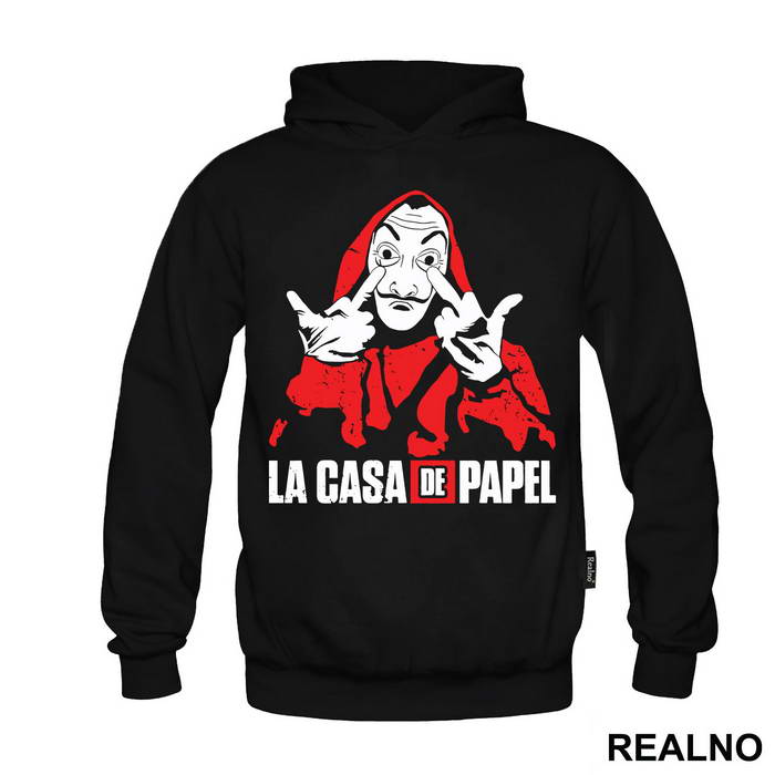 Middle Fingers Logo Text - La Casa de Papel - Money Heist - Majica