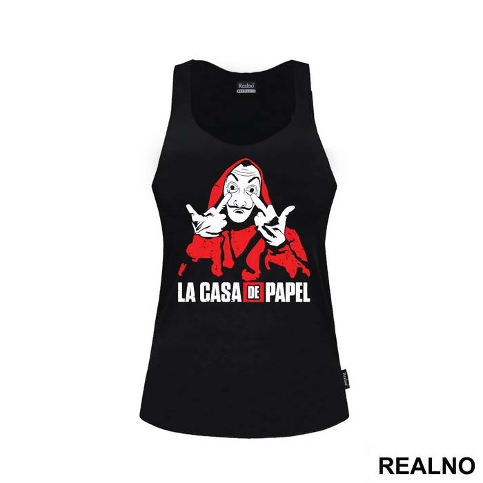 Middle Fingers Logo Text - La Casa de Papel - Money Heist - Majica