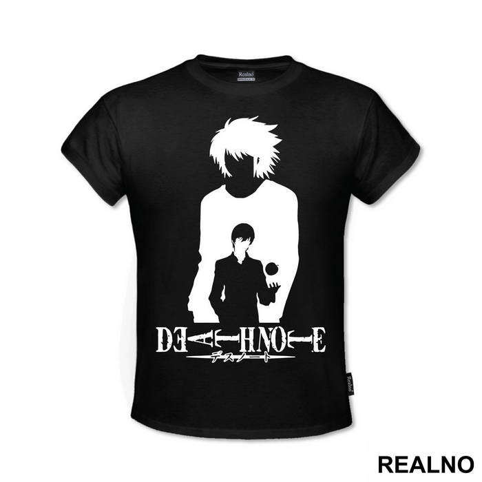 L and Light Siluet With an Apple - Death Note