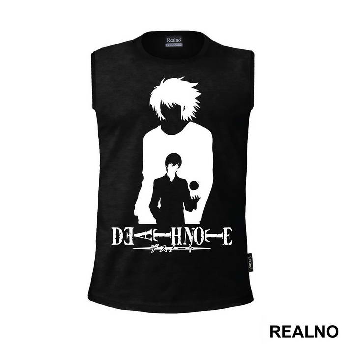L and Light Siluet With an Apple - Death Note