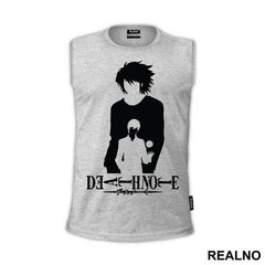 L and Light Siluet With an Apple - Death Note