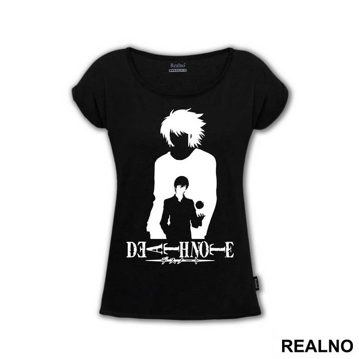 L and Light Siluet With an Apple - Death Note