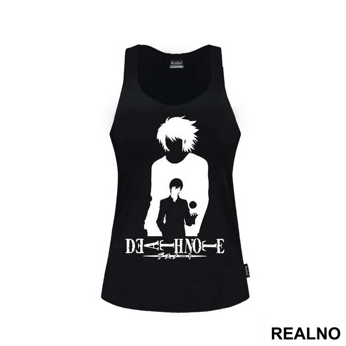 L and Light Siluet With an Apple - Death Note