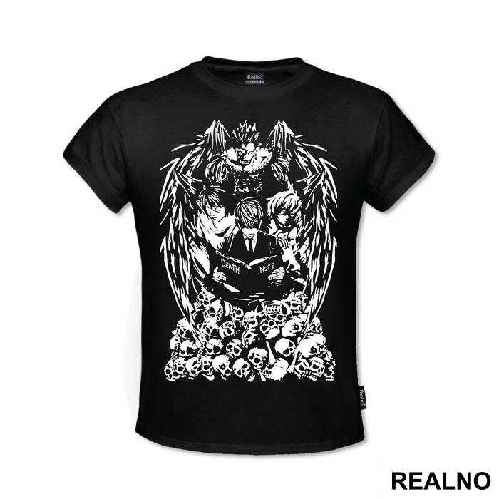 L, Near, Kira and Ryuk on a Skull Mountain - Death Note