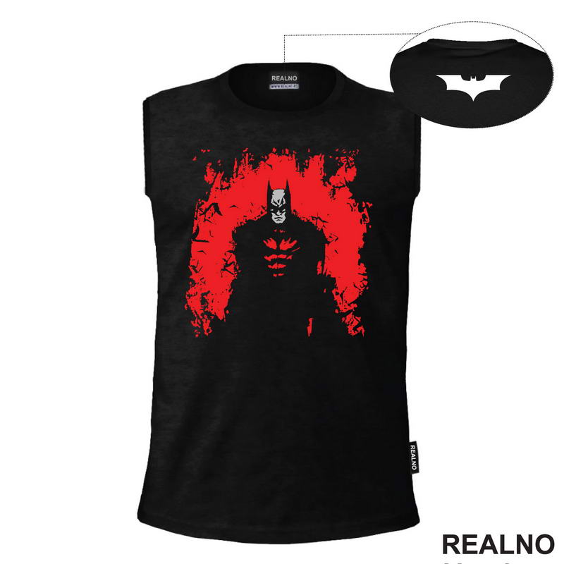 Red Background - Scratched - Batman