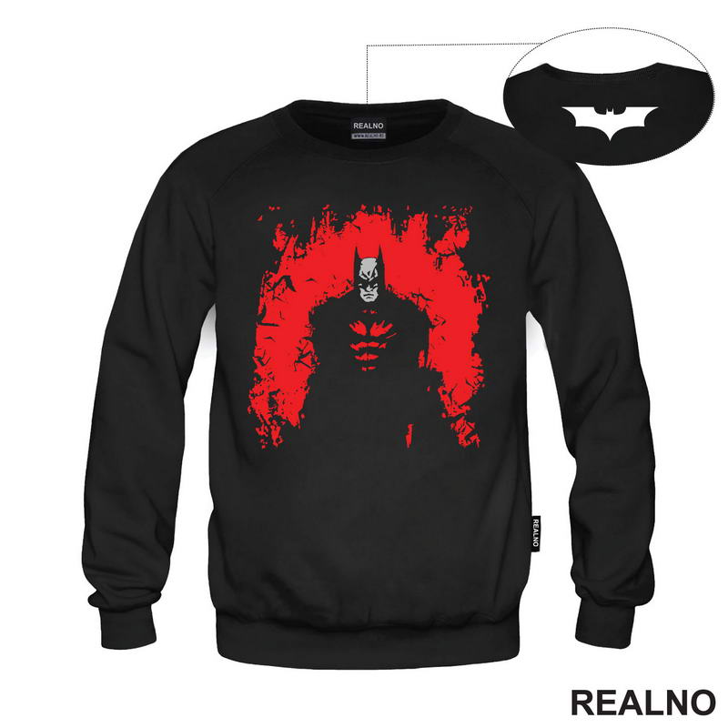 Red Background - Scratched - Batman