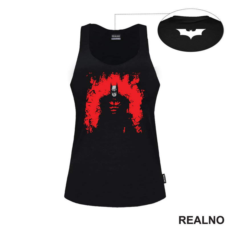 Red Background - Scratched - Batman