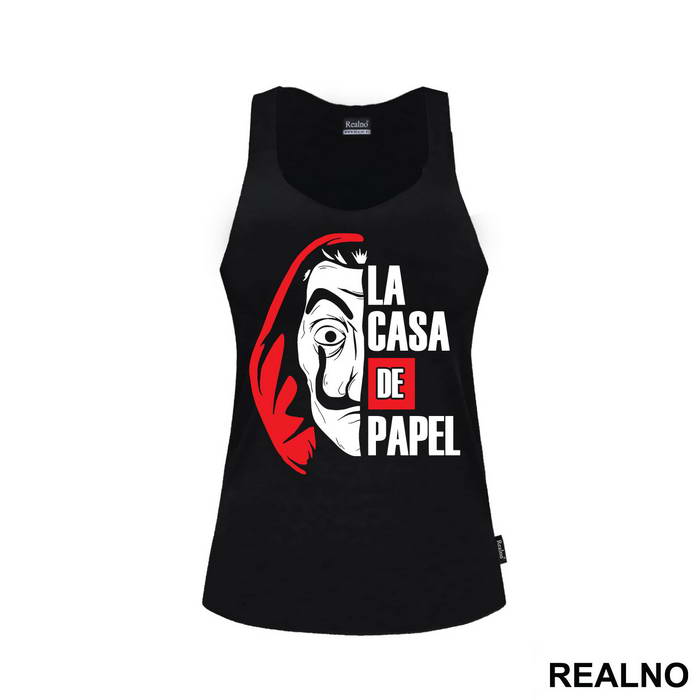 Half Mask Logo Text - La Casa de Papel - Money Heist - Majica