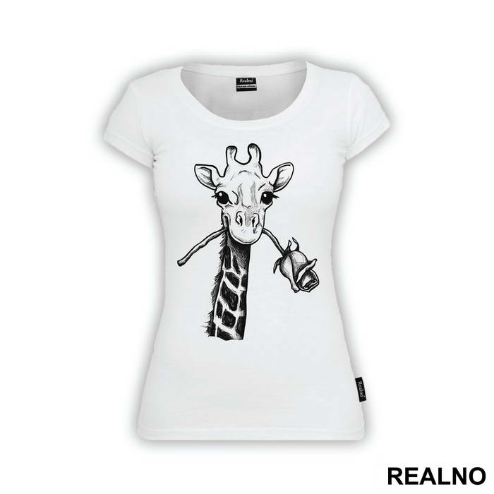 Giraffe With A Rose - Životinje