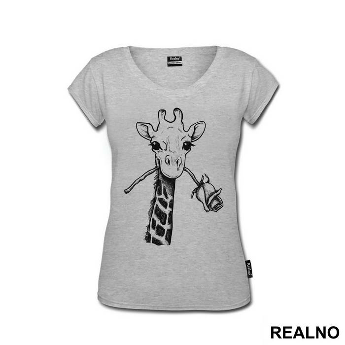 Giraffe With A Rose - Životinje