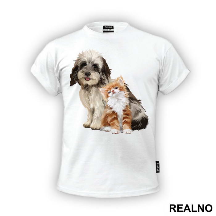 Cute Cat and Dog Drawing - Životinje