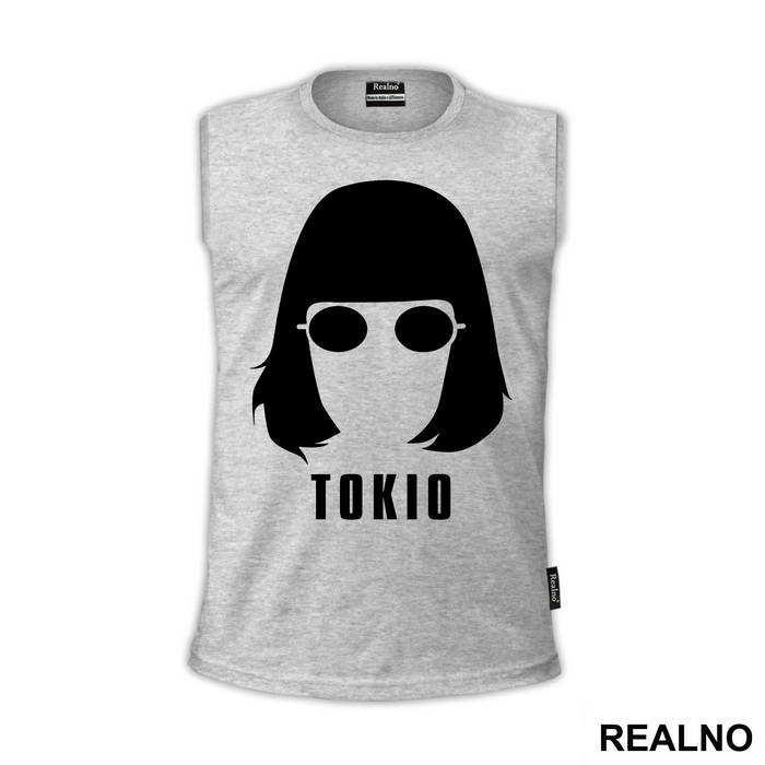 Tokyo - Tokio Head Silhouette With Glasses - La Casa de Papel - Money Heist - Majica
