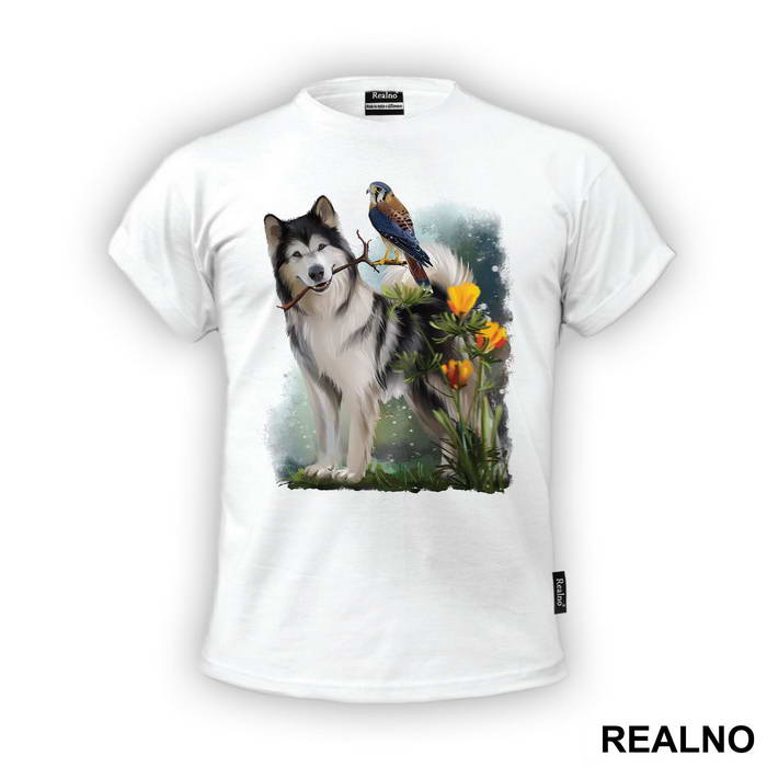 Dog With A Stick And A Bird - Životinje