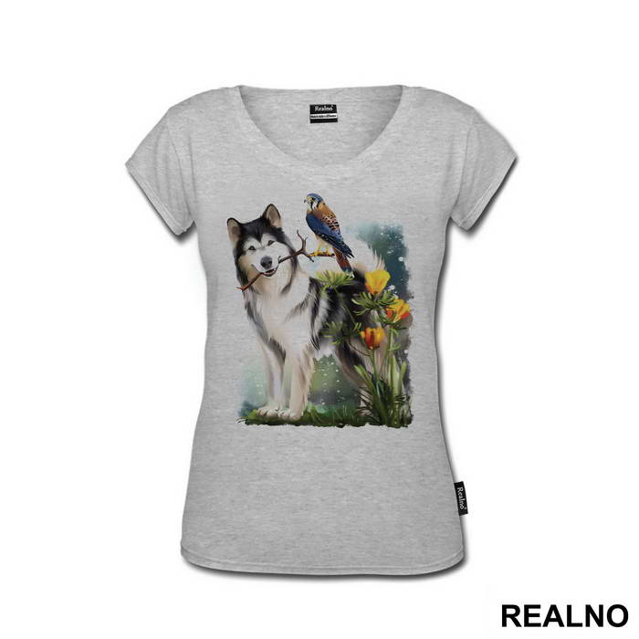 Dog With A Stick And A Bird - Životinje