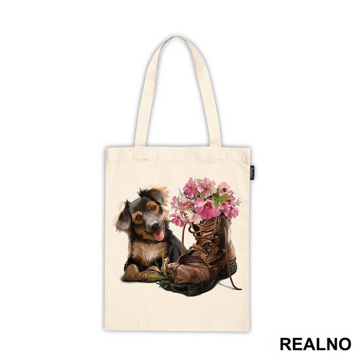 Puppy With A Shoe Flowers - Životinje