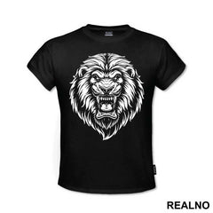 Lion Head Illustration White Portrait - Životinje