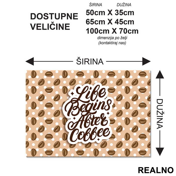 Life Begins After Coffee - Kafa - Podmetač za sto