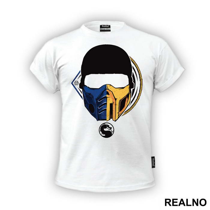 Half Scorpion Half Sub Zero Head Illustration - Mortal Kombat
